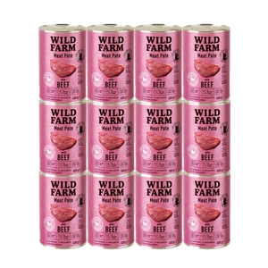 WILD FARM Paštetas su jautiena 12x400g - maistas katėms be glitimo