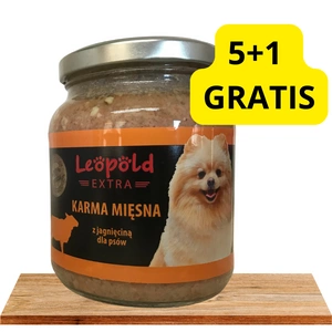 Leopold ėrienos ėdalas šunims 5x300g + 1 GRATIS