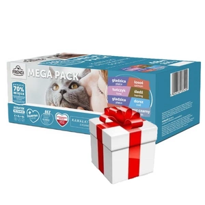 Frendi paketėliai katėms žuvies skonio padaže 48x100g + Staigmena katei