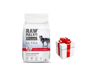 Vetexpert RAW PALEO ULTRA BEEF ADULT MEDIUM/LARGE 2KG + Staigmena Šunui