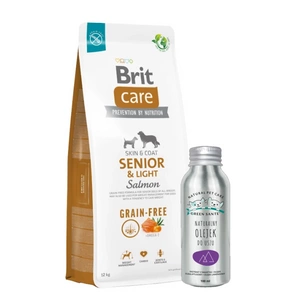 BRIT CARE Dog Grain-free Senior & Light Salmon 12kg + NEMOKAMAS JM SANTE NATURAL EAR OIL šunims ir katėms 100 ml