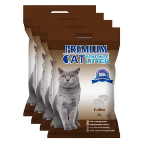Premium Cat Clumping Bentonite kraikas - kava katėms 4x5L