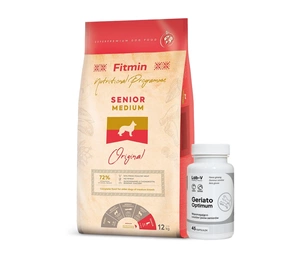 FITMIN Medium Senior 12kg + LAB-V Geriato Optimum - senjorų sveikata šunims ir katėms 45 kapsulės
