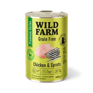 WILD FARM Premium Grain Free Chicken and Sprats 400g - maistas katėms be grūdų