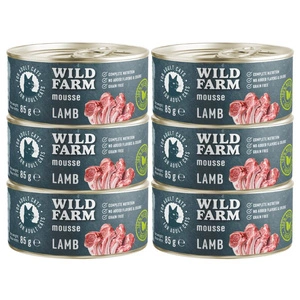WILD FARM Mousse Lamb 6x85g  - putėsiai be grūdų katėms