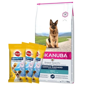 EUKANUBA Adult German Shepherd 12kg + 3xDentaStix NEMOKAMAI