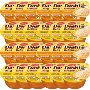 Inaba DASHI papildomas kačių maistas - vištienos skonio sultinys 12x70g + vištienos ir sūrio skonio sultinys 12x70g