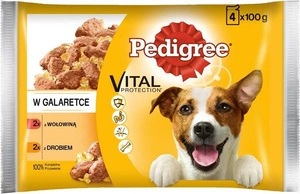 PEDIGREE Adult paketėlis 4x100g - drėgnas želė ėdalas šunims (jautiena, paukštiena)
