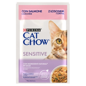 CAT CHOW Sensitive maistas su lašiša ir cukinija padaže 85g