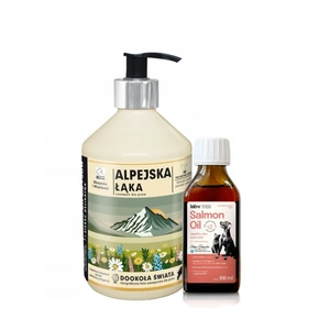 Super Beno Around the World šampūnas ALPINE MEADOW DELICATE COAT 400 ml + Lab-V 100% lašišų aliejus įvairaus amžiaus šunims ir katėms 100ml šalto spaudimo