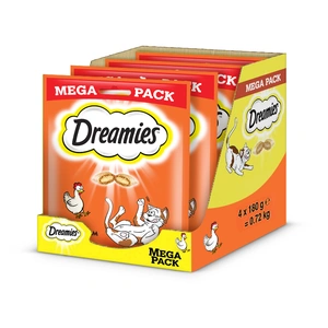 DREAMIES Mega Pack 4x180g – kačių skanėstai su skaniu vištienos skonio priedu