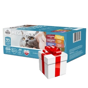 Frendi kačių paketėliai mėsos ir žuvies skonio želė 48x100g + Staigmena katei