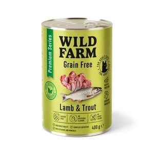 WILD FARM Premium Grain Free Lamb and Trout 400g - ėrienos ir upėtakių ėdalas be grūdų