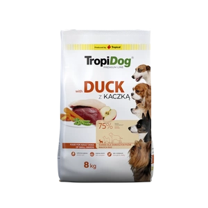 TROPIDOG Premium Adult Small Breeds su antiena ir ryžiais 8kg