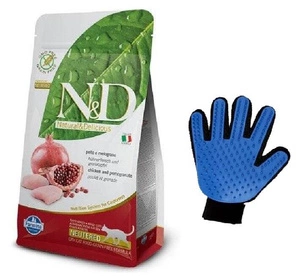 N&D PRIME CAT STERILIZUOTA VIŠTIENA IR GRANATAI SUAUGUSIEMS 5KG + nemokama šukavimo pirštinė