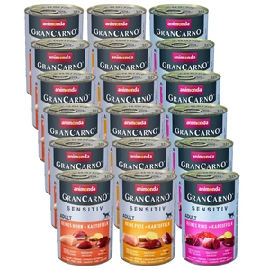 ANIMONDA GranCarno Sensitive suaugusiems šunims, įvairių skonių, 18x400 g