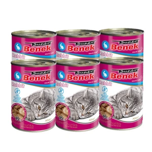 Super Benek CAT be grūdų gabaliukai su triušiena padaže 6x415 g