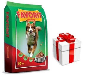 Favorit sausas maistas šunims su jautiena 10kg + Staigmena Šunui