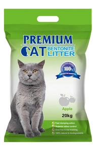 Premium Cat Clumping Bentonite Litter - APPLEkačių kraikas 20L