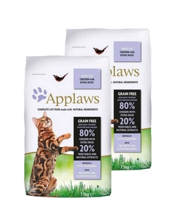 Applaws Adult Chicken with Extra Duck Sausas maistas katei 2x7,5kg
