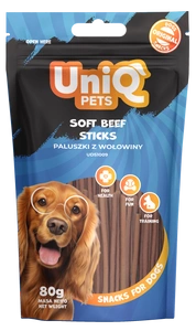 UNIQ PETS skanėstai šunims 80g jautienos lazdelės