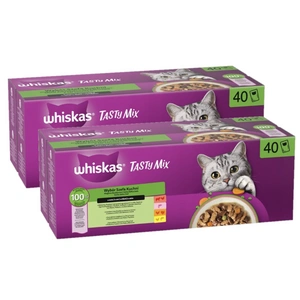 WHISKAS TASTY MIX drėgnas kačių maistas Chef's choice in sauce 80 x 85 g