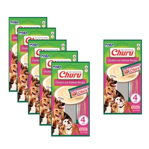 INABA Churu 4P vištienos ir lašišos skonio skanėstas šunims 24x14g