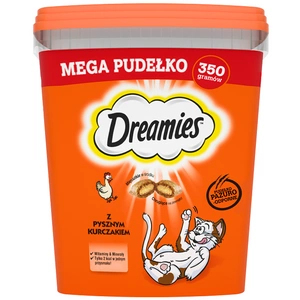 DREAMIES Mega Box 350 g - papildomas ėdalas suaugusioms katėms su gardžia vištiena