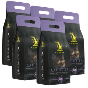 Cat Royale Levandų bentonito kraikas 25l (5x5l)