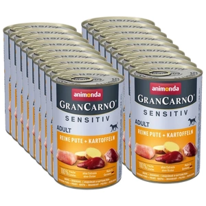 ANIMONDA GranCarno Sensitiv Adult Dog skonis: kalakutiena + bulvės 18x400g