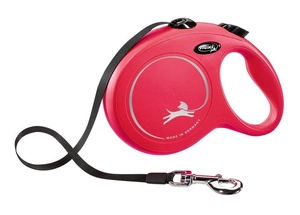 FLEXI New Classic pavadėlis raudonas L 5 m iki 50 kg - juosta