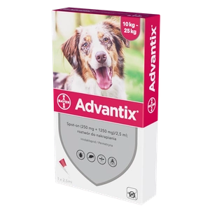 Advantix - šunims nuo 10 iki 25 kg (2,5 ml pipetė)