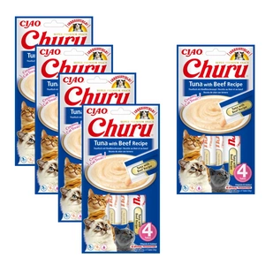 INABA Churu tuno ir jautienos skonio skanėstas katėms 20x14g