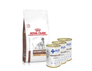 ROYAL CANIN Fibre Response Gastrointestinal  šunims 2kg + ENZO VET Žarnyno dieta šunims su ėriena 3x400g