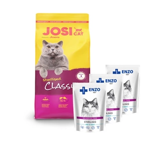 JOSERA JosiCat Classic Sterilised 18kg + ENZO VET Sterilizuota su veršiena padaže 100g