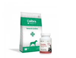 Calibra Veterinary Diets Dog Renal Cardiac 12kg + LAB-V Cardio Regeneration - Širdies ir kraujagyslių parama šunims ir katėms 45 kapsulės