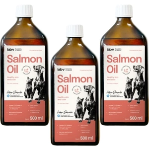 Lab-V 100% lašišų aliejus įvairaus amžiaus šunims ir katėms 3x500ml šalto spaudimo
