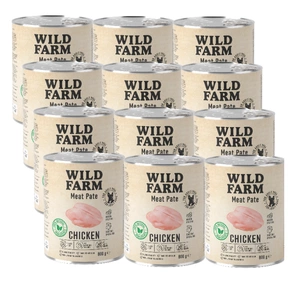 WILD FARM Pate Chicken 12x800g ėdalas šunims be glitimo