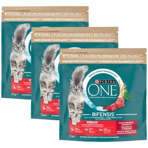 Purina One Cat Sterilcat jautienos maistas katėms 3x1,5kg
