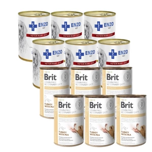 BRIT GF Veterinary Diets Dog Hepatic 6x400g + ENZO VET Hepatic nuo kepenų ligų šunims 6x400g