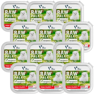 Vetexpert RAW PALEO PATE MINI šuniukų jautiena 12x150g - jautienos padėklas