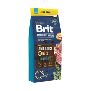 BRIT Premium By Nature Sensitive ėriena 15kg+3kg