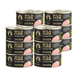 WILD FARM Fillets Chicken 12x70g - drėgnas kačių maistas be grūdų, filė sultinyje