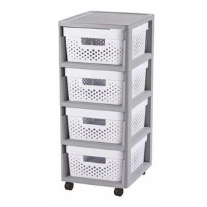 Curver ažūrinės lentynos "Infinity" 4x11 L pilkai balta