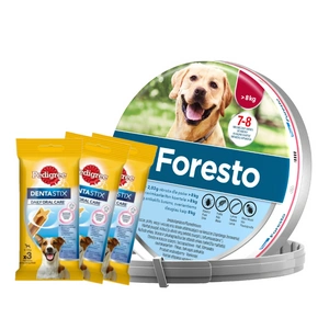 ELANCO Foresto Antkaklis šunims virš 8kg + 3xDentaStix NEMOKAMAI