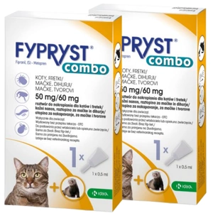 FYPRYST COMBO, 0,5 ml, užlaš. tirpalas katėms ir šeškams 1 pipetė - 2vnt.
