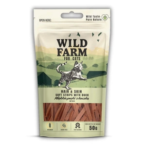 WILD FARM hair&skin soft duck strips 50g kačių skanėstas