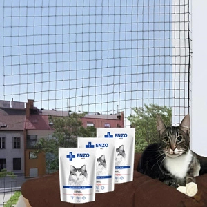 TRIXIE Apsauginis tinklas juodas 4x3 m + ENZO VET Renal su jautiena želė katėms 3x100g