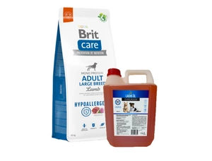 BRIT CARE Dog Hypoallergenic Adult Large Breed Lamb 12kg + LAB V Lašišų aliejus šunims ir katėms 5000ml