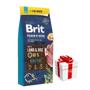 BRIT Premium By Nature Sensitive ėriena 15kg+3kg + Staigmena Šunui